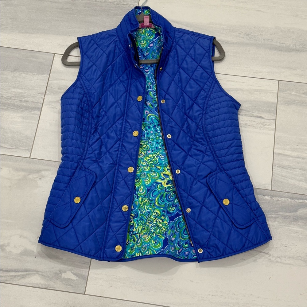 Lilly Pulitzer Iris Royal Blue Blake Quilted Vest